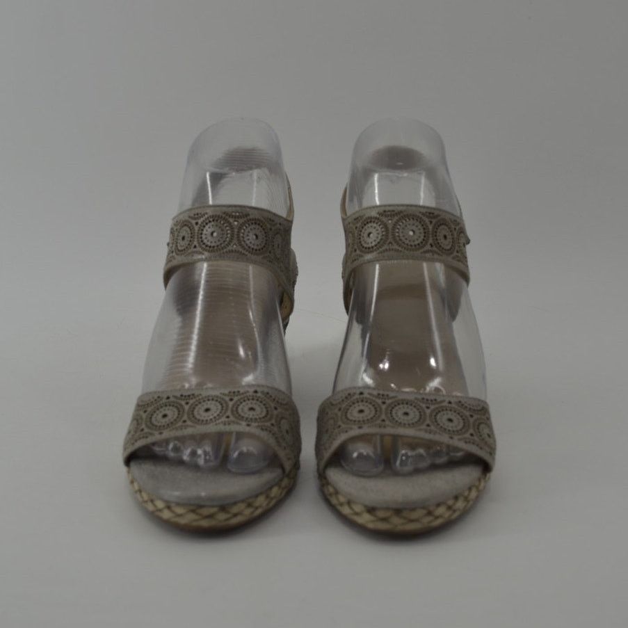 Johnston & Murphy Johnston & Murphy Wedge Sandals Gray Cutout Espadrille 7.5 Size US 7.5 / IT 37.5 - 3 Thumbnail