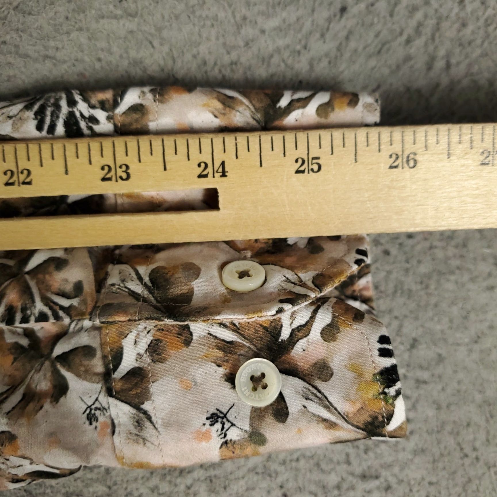 BUGATCHI Bugatchi Uomo Shirt Mens XL Beige Floral Button-Up Long Sleeve Size US XL / EU 56 / 4 - 6 Thumbnail