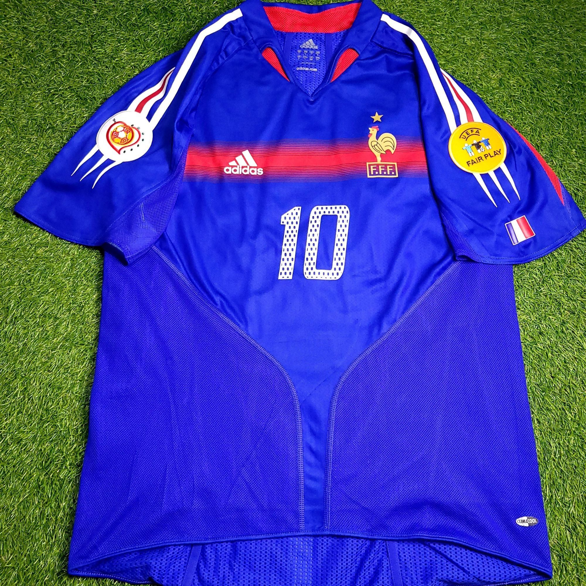 Adidas Zidane France 2004 EURO CUP PLAYER ISSUE Soccer Jersey L Size US L / EU 52-54 / 3 - 2 Thumbnail