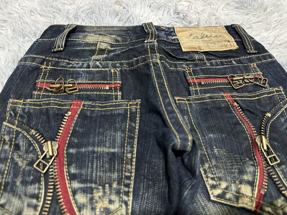 Tornado Mart 🔥Sick Y2K Lolita Exotic Vintage Denim Mud Wash Flared Zipper Size US 28 / EU 44 - 5 Thumbnail