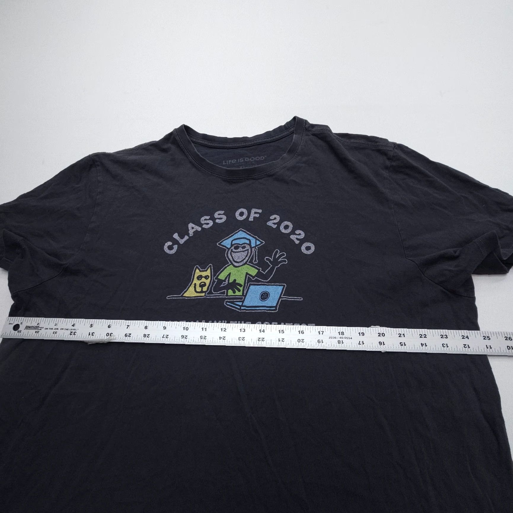 Life is Good Life is Good Crusher Tee Shirt Mens XL Class of 2020 Graphic Print Black Logo Shirt Size US XL / EU 56 / 4 - 7 Thumbnail