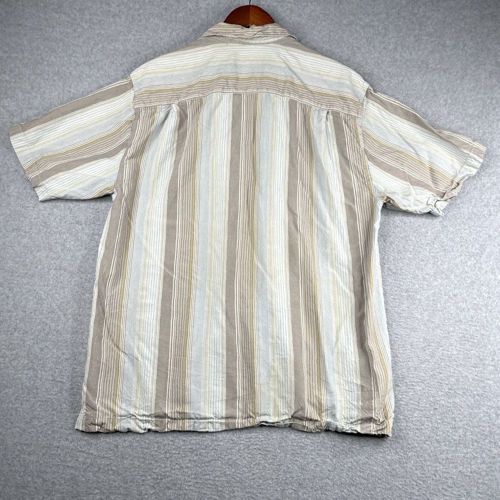Tommy Bahama Tommy Bahama Silk Blend Shirt Large Colorful Striped Button Up Short Sleeve Mens Size US L / EU 52-54 / 3 - 6 Thumbnail