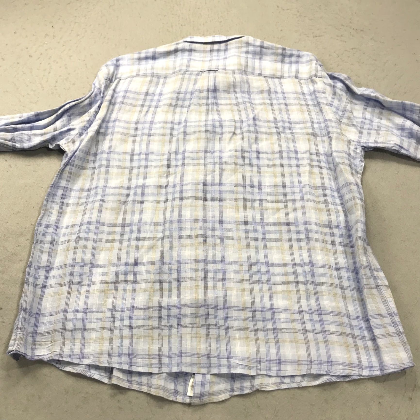 Peter Millar Peter Millar Shirt Mens XL Blue Check 100% Linen Beachwood Sport Casual Button-Up Short Description: None Size US XL / EU 56 / 4 - 6 Thumbnail