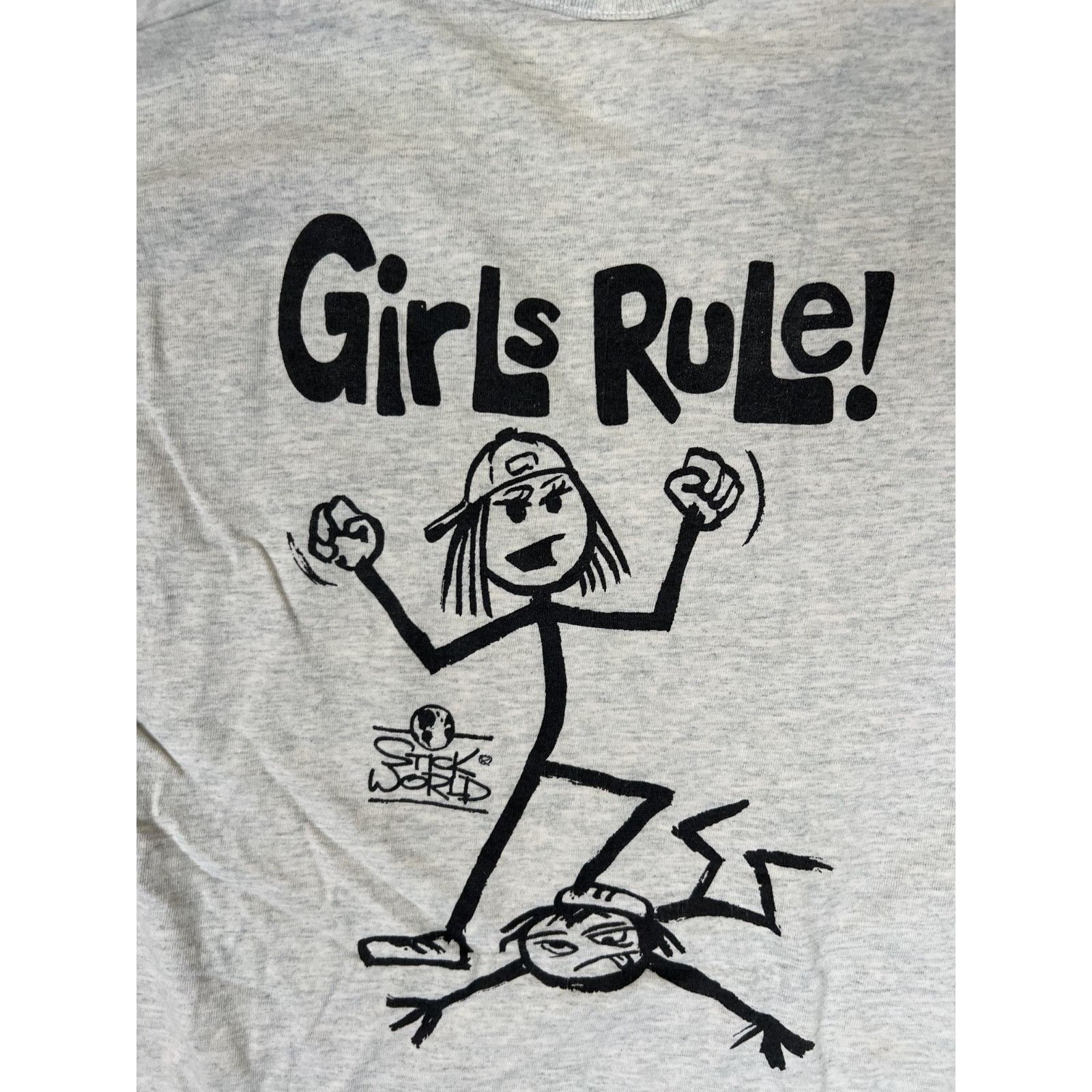 Other Vintage Stick World T-Shirt "Girls Rule" Size Large Single S Size US L / EU 52-54 / 3 - 12 Thumbnail