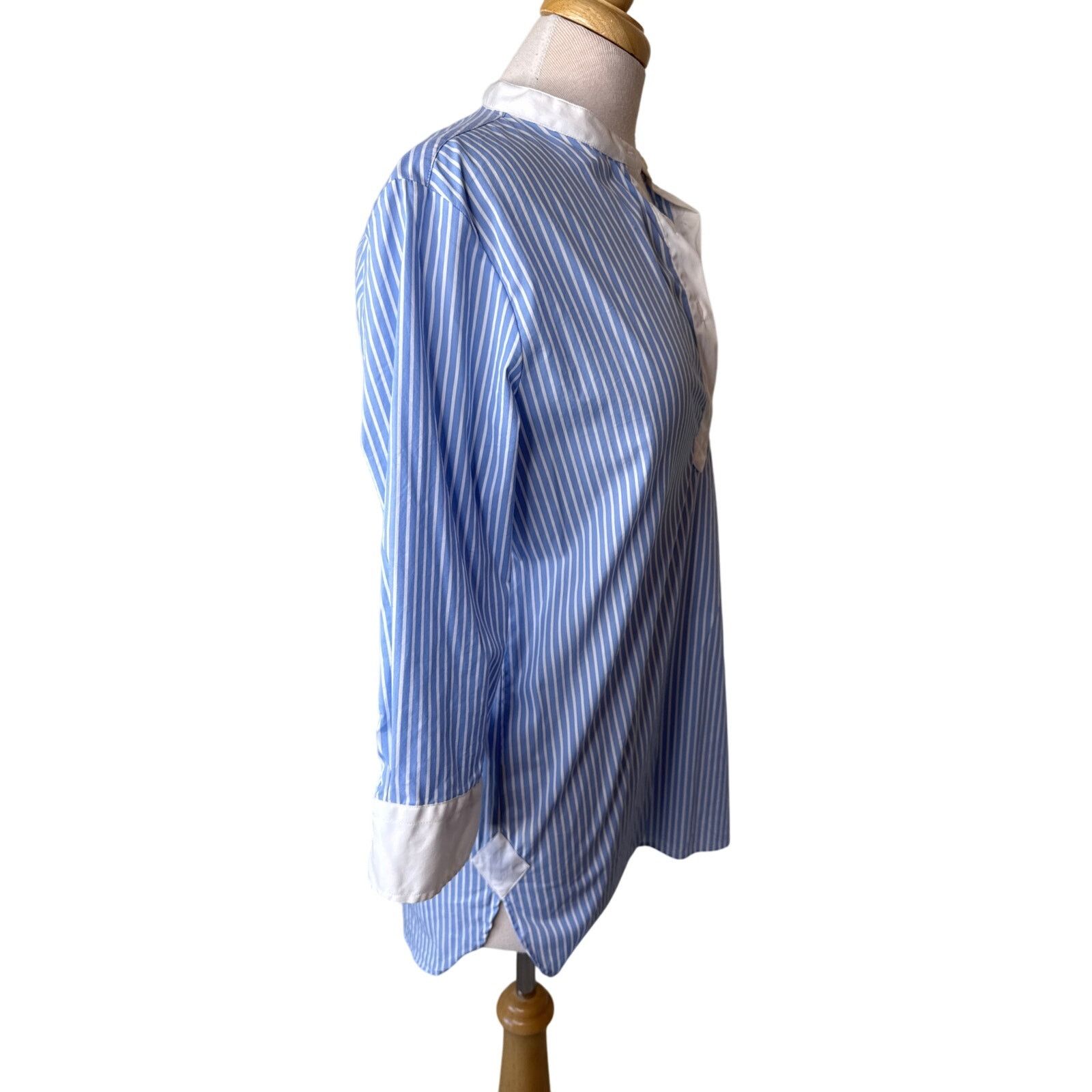 Other TUCKERNUCK The Shirt by Rochelle Behrens Blue White Blouse M Size M / US 6-8 / IT 42-44 - 6 Thumbnail