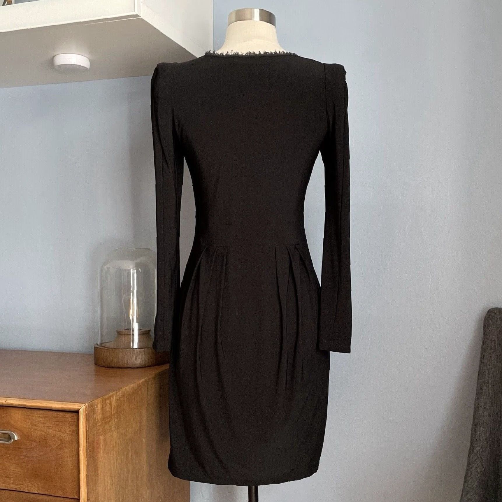 Isabel Marant Isabel Marant Black Jersey Knit Dress Size 4 Women Mini Sheath Pleated Short Length 75% tencel 25% polyester Size S / US 4 / IT 40 - 3 Thumbnail