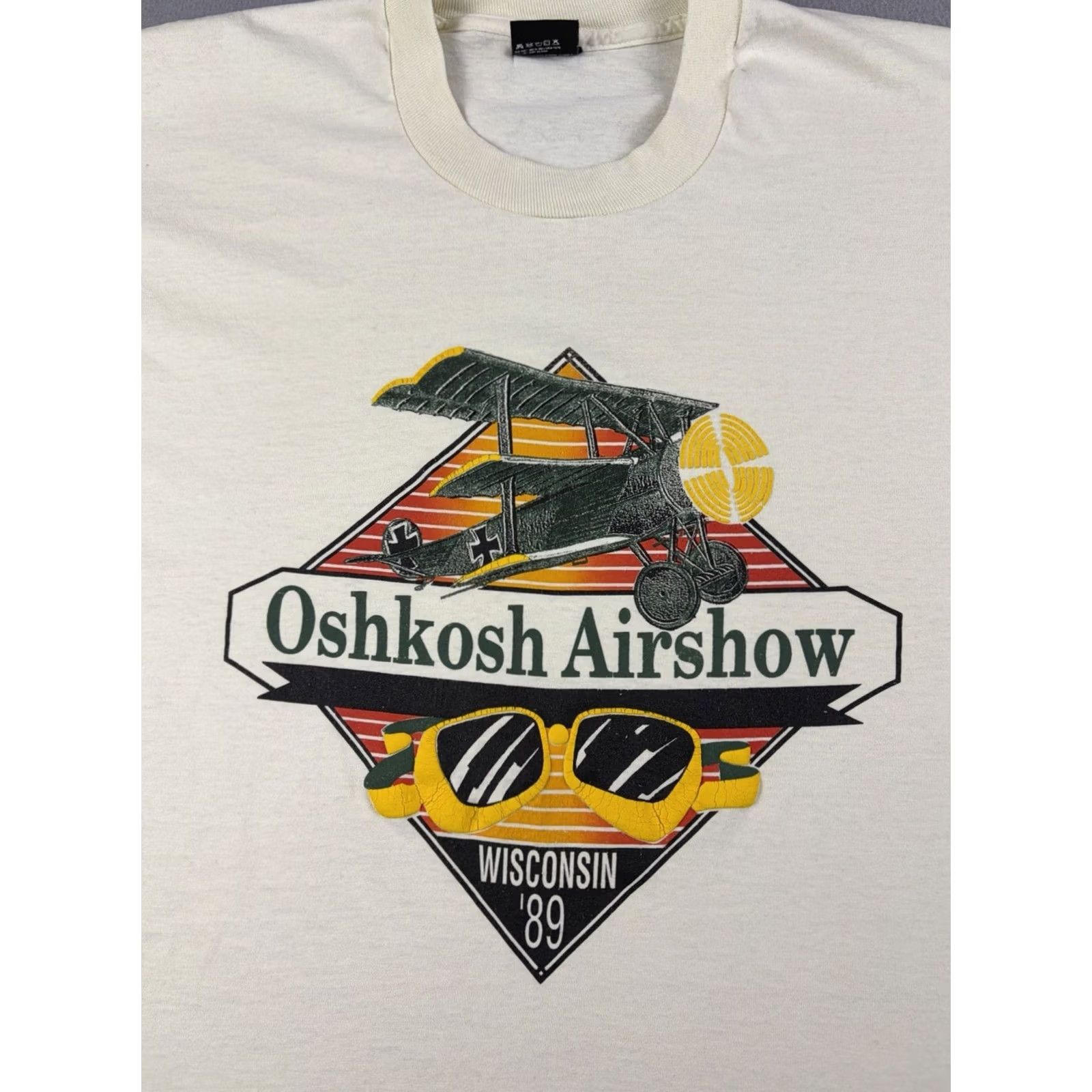 Vintage VINTAGE Oshkosh Air Show T Shirt Men’s XL Beige Wisconsin USA Planes 80s Size US XL / EU 56 / 4 - 2 Thumbnail