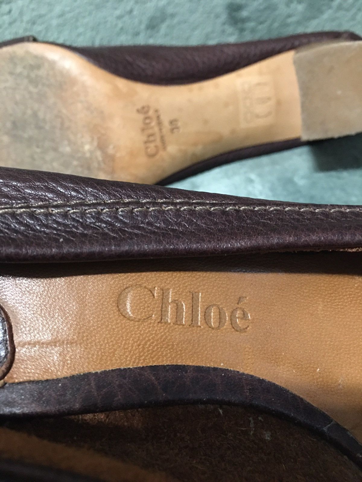Chloe CHLOE Leather Brown Buckle Heels Pumps EU 38 Size US 8 / IT 38 - 9 Thumbnail