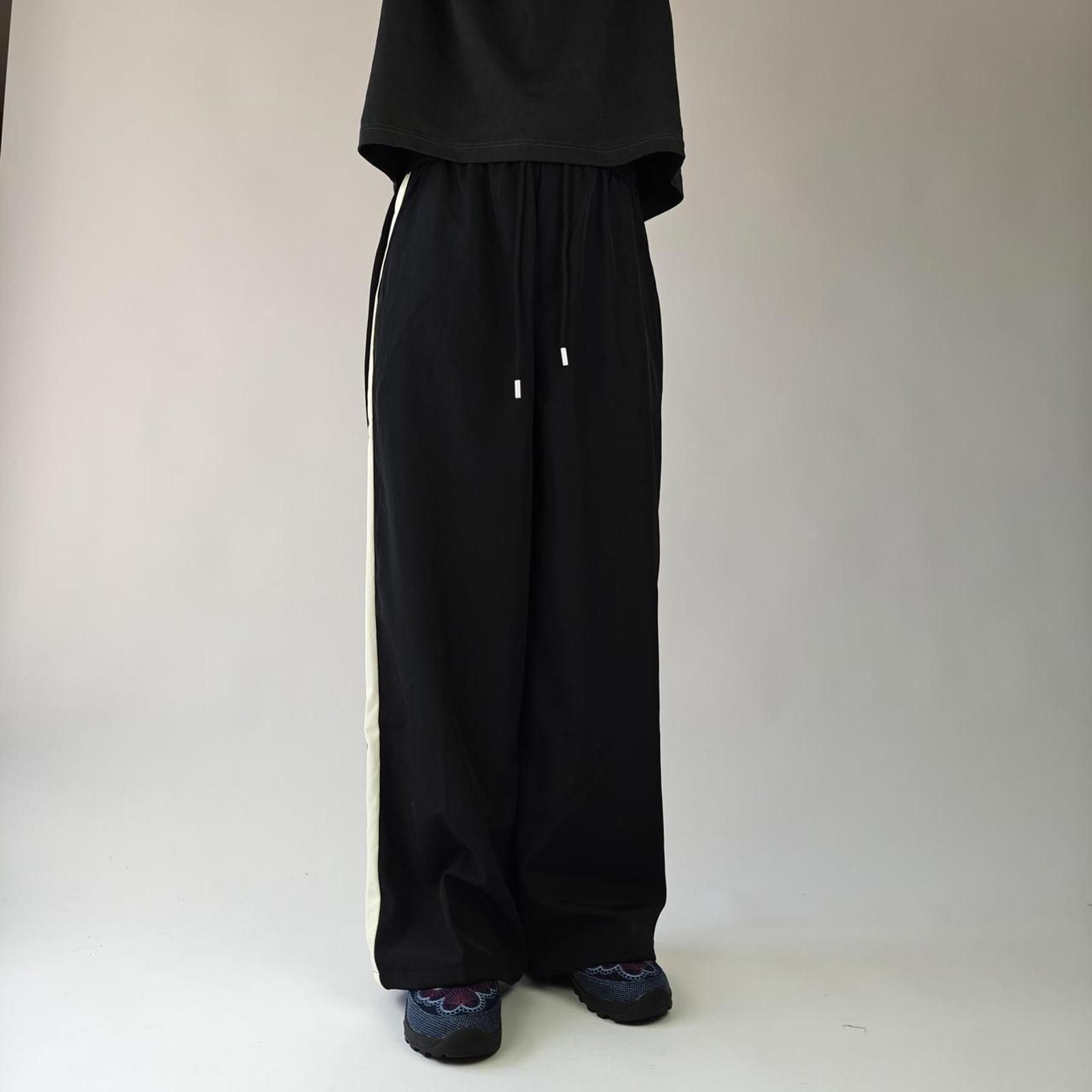 Other Black Sidestripe Wide Leg Track Joggers Size US 32 / EU 48 - 5 Thumbnail