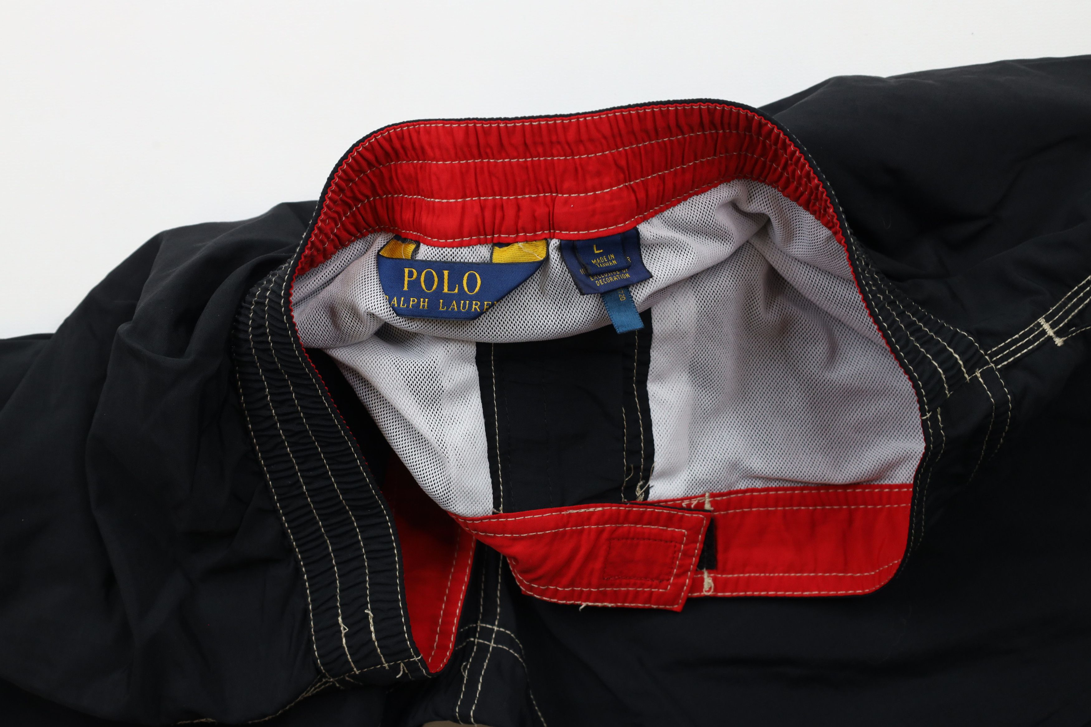 Ralph Lauren × Vintage Vintage Ralph Lauren Spell Out Lined Short Swim Trunks Black Size US 34 / EU 50 - 8 Thumbnail