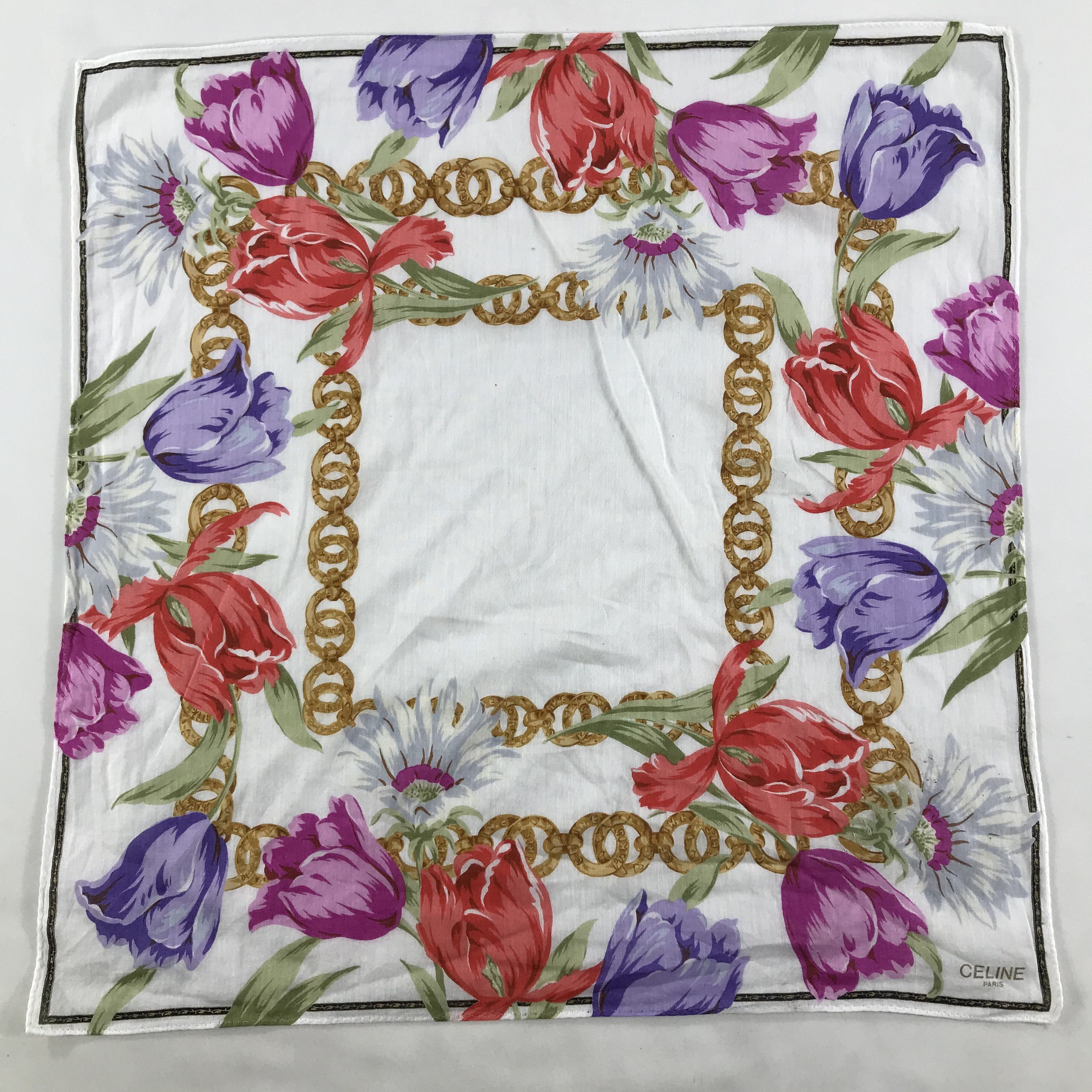 Celine × Vintage Celine Bandana / Handkerchief / Neckerchief - S1734 Size ONE SIZE - 1 Thumbnail