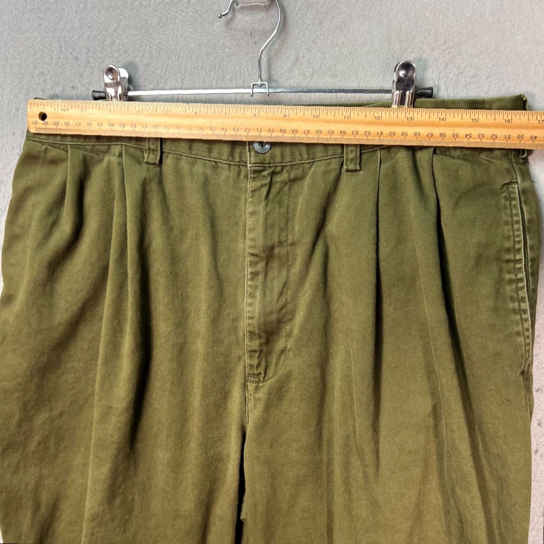 Polo Ralph Lauren Polo Ralph Lauren Mens Size 36 x 30 Hammond Olive Green Pleated Cotton Pants Shirt? Size US M / EU 48-50 / 2 - 5 Thumbnail