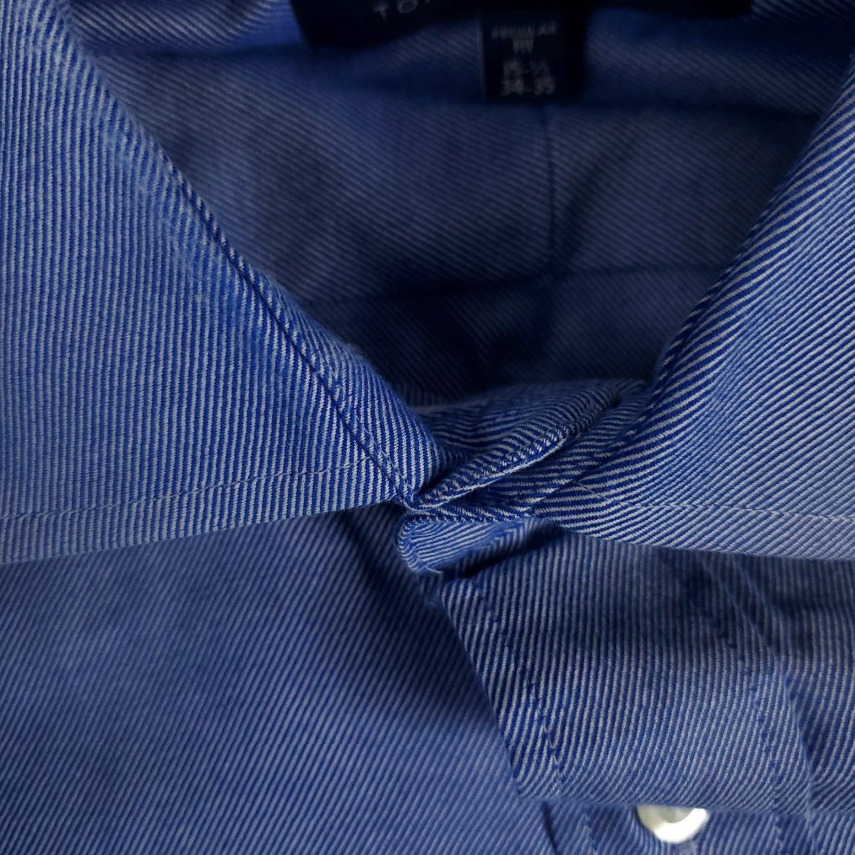 Tommy Hilfiger Tommy Hilfiger Dress Shirt Mens 15.5 Blue Solid Long Sleeve Button Up Size 40R - 4 Thumbnail