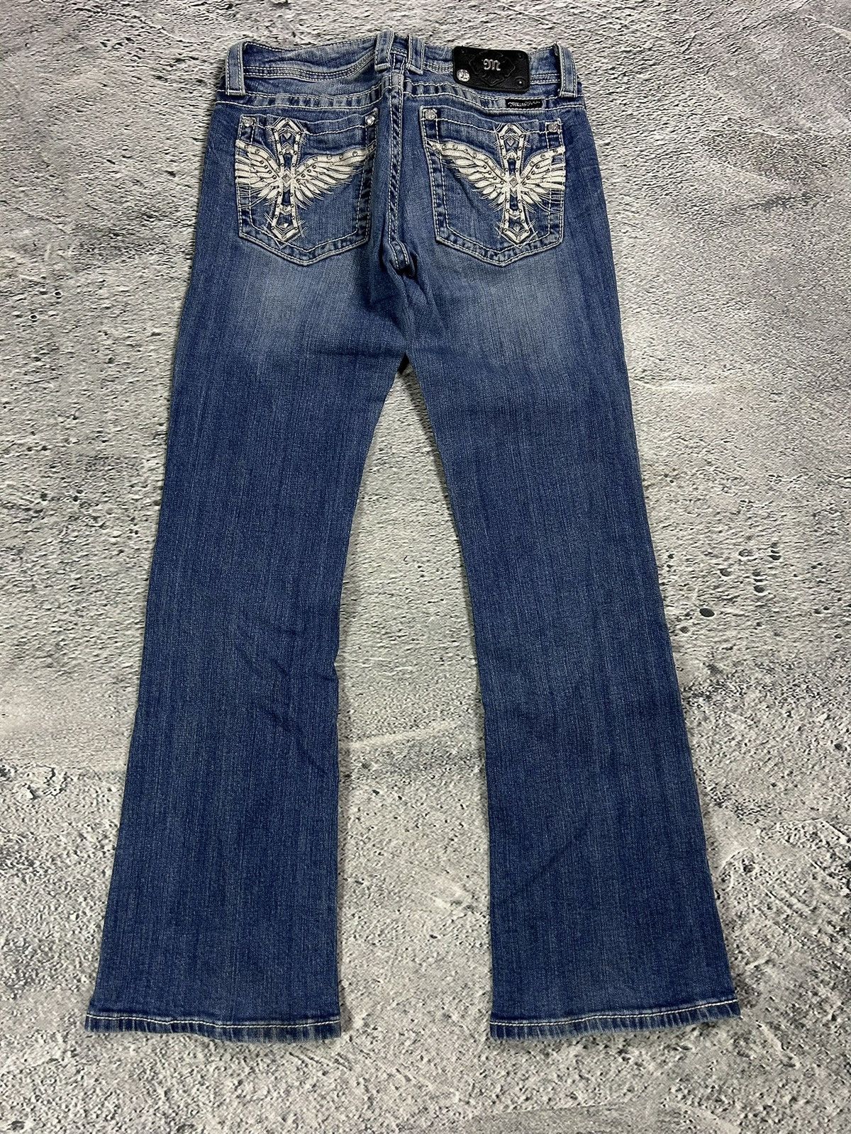 Miss Me Miss Me flared bootcut white stitching denim vintage y2k Size 30" / US 8 / IT 44 - 1 Thumbnail