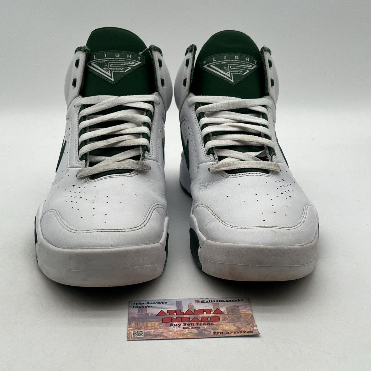 Nike Air flight lite mid white gorge green Size US 11.5 / EU 44-45 - 2 Thumbnail