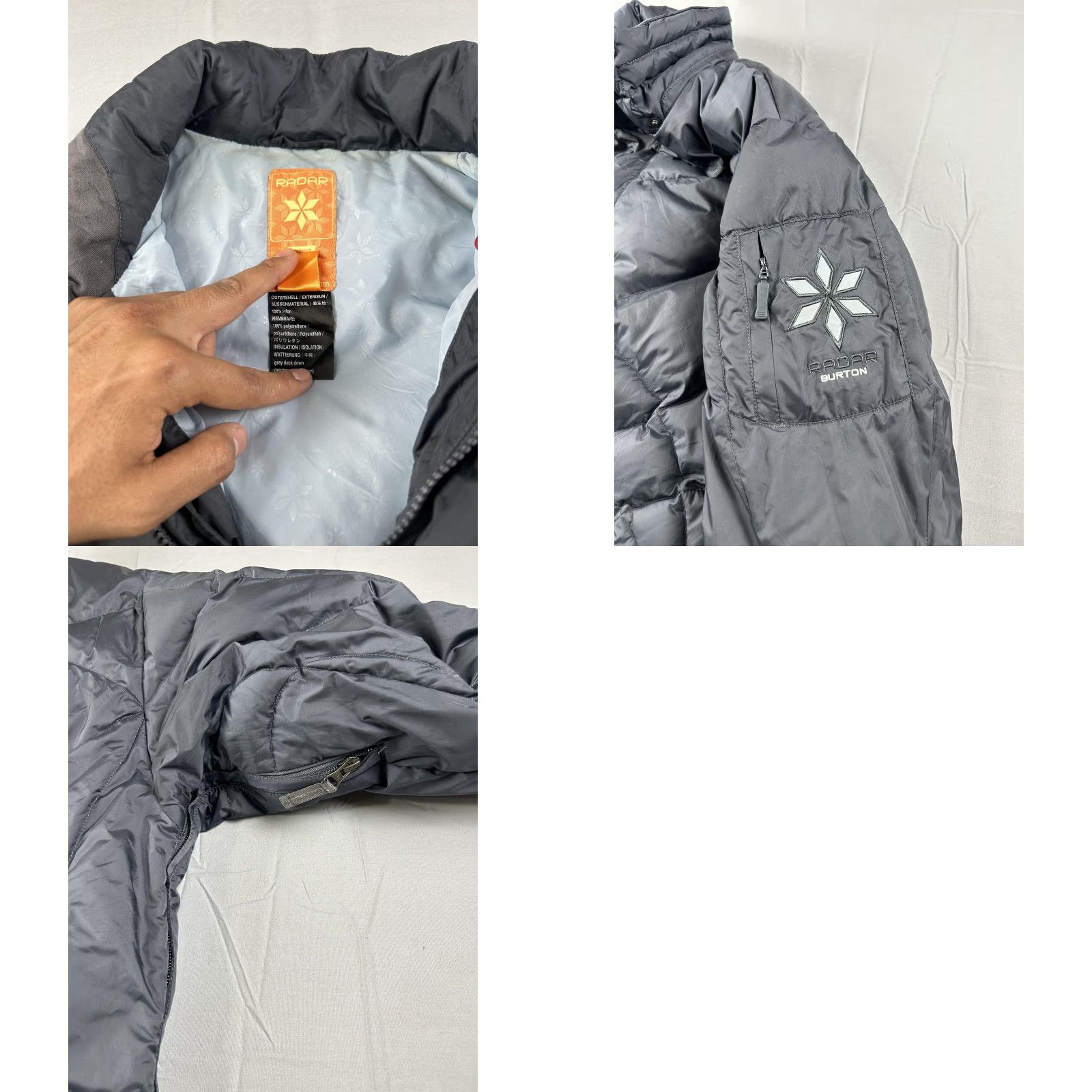 Burton Burton Dryride Radar Jacket Mens Small Gray Down Puffer Ski Snowboard Winter Size US S / EU 44-46 / 1 - 8 Thumbnail