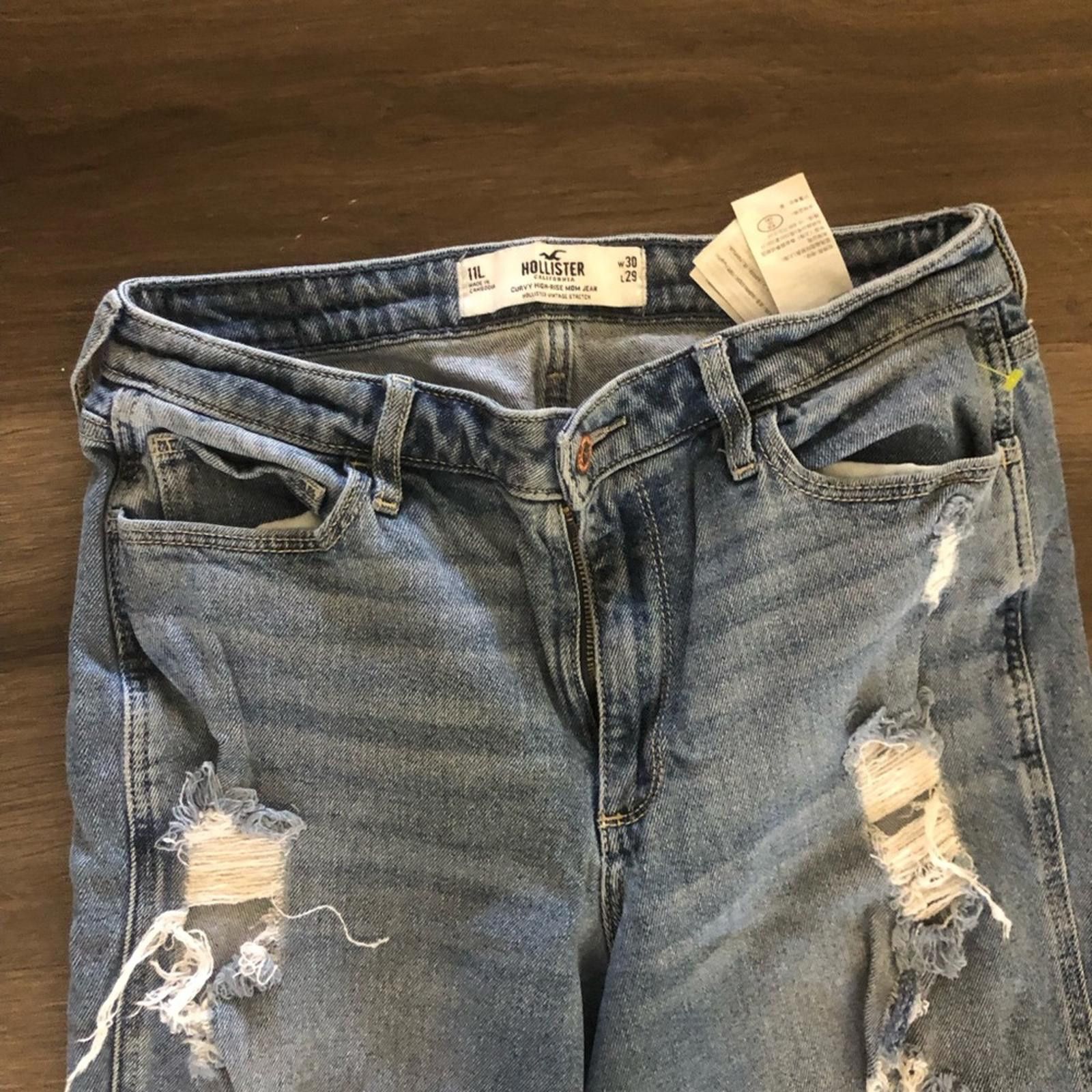 Other 11L Hollister High-Rise Mom Distressed Jeans Size 30" / US 8 / IT 44 - 3 Thumbnail
