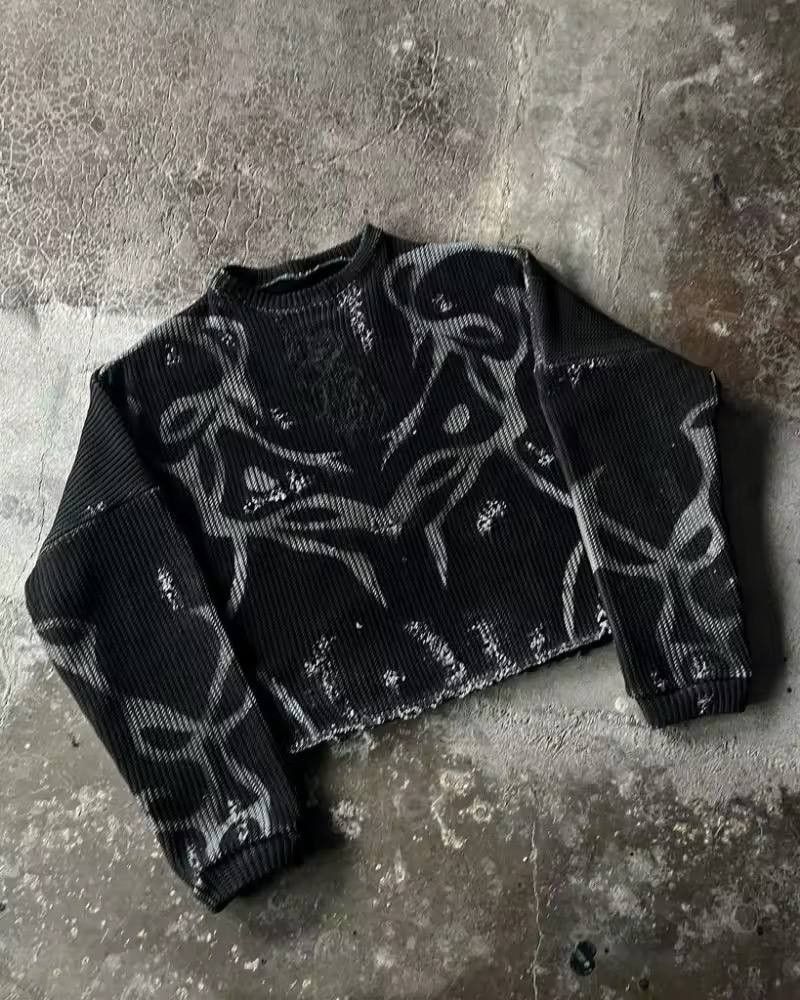 Japanese Brand × Vintage vintage sweater with striped embroidery. Size US L / EU 52-54 / 3 - 1 Thumbnail