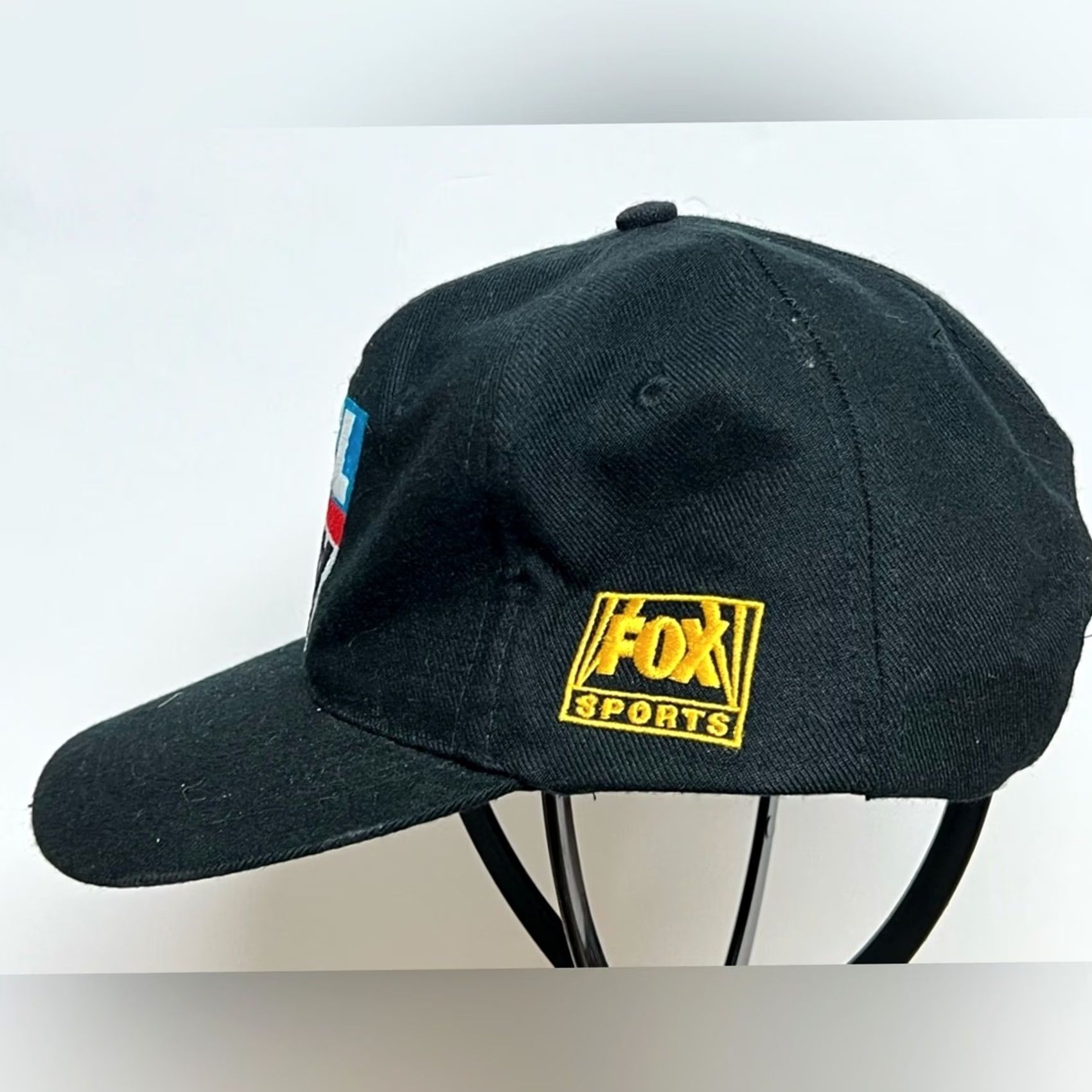 NFL VINTAGE NFL Hat Black Embroidered Logo Secret Idenditee Sports NFL on Fox Hat Snapback Black Embroidered Logo Vintage Mens One Size Baseball Cap Size ONE SIZE - 3 Thumbnail