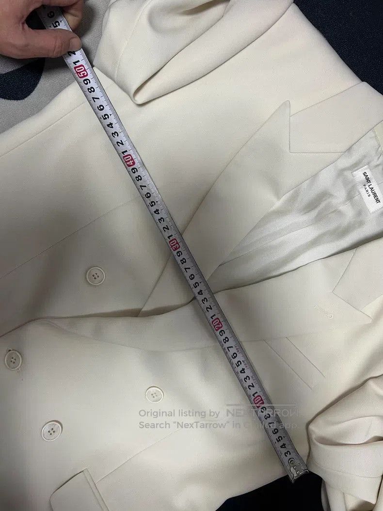 Saint Laurent Paris Saint Laurent Paris Double Breasted Suit Ivory White Size US L / EU 52-54 / 3 - 4 Thumbnail