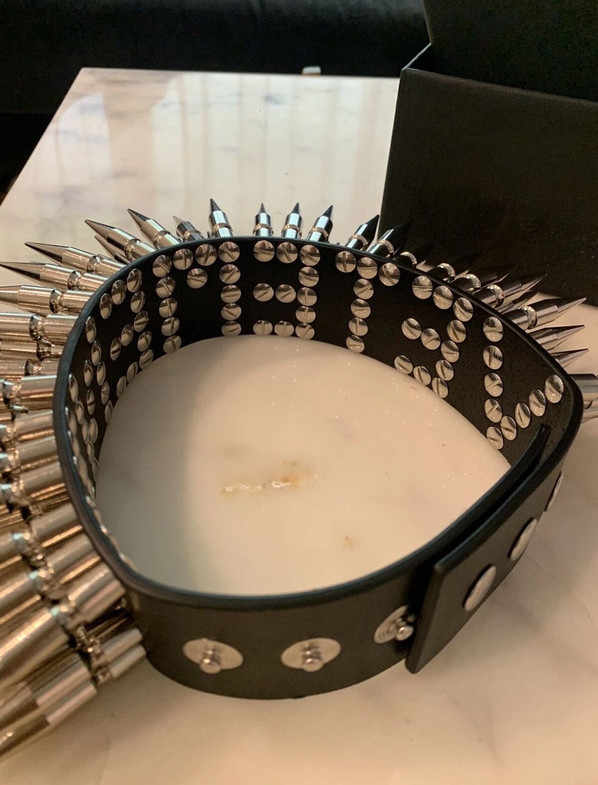 Balenciaga Vetements spike black leather choker Size ONE SIZE - 5 Thumbnail
