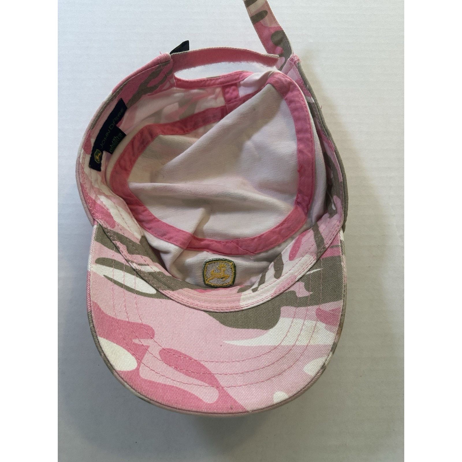 John Deere John Deere Pink Camo Military Cap/Hat L/XL Strap Back 2011 Size ONE SIZE - 15 Thumbnail