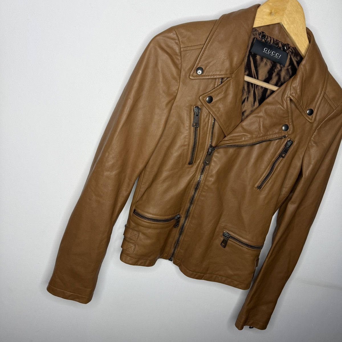 Gucci Gucci Leather Jacket Biker by Tom Ford Y2K Size XS / US 0-2 / IT 36-38 - 3 Thumbnail