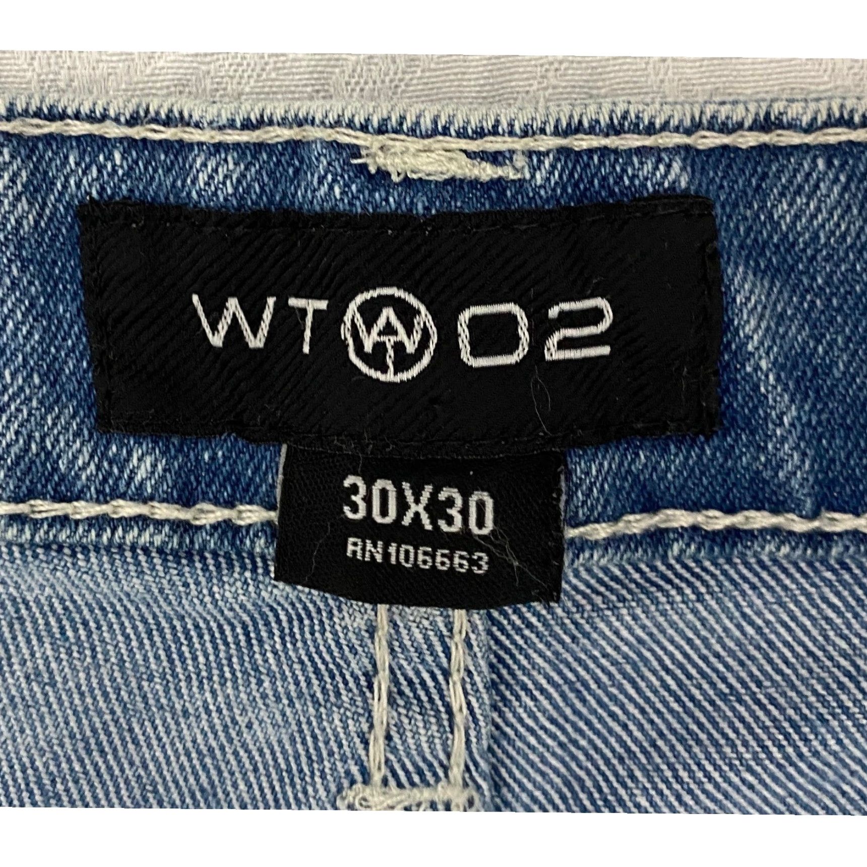 Vintage WT02 Moto Biker Jeans Men's 30x30 Blue Slim Stretch Distressed Denim Button Zipper Pockets 5-Pocket Men Jeans Size US 30 / EU 46 - 3 Thumbnail