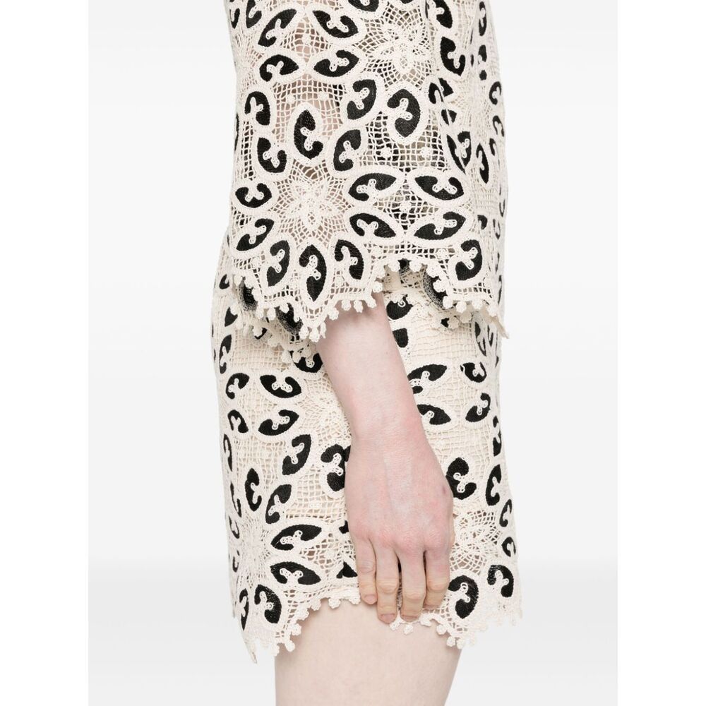 Zimmermann oc11z0525 Ottie Lace Mini Dress in Cream & Black Size M / US 6-8 / IT 42-44 - 3 Thumbnail