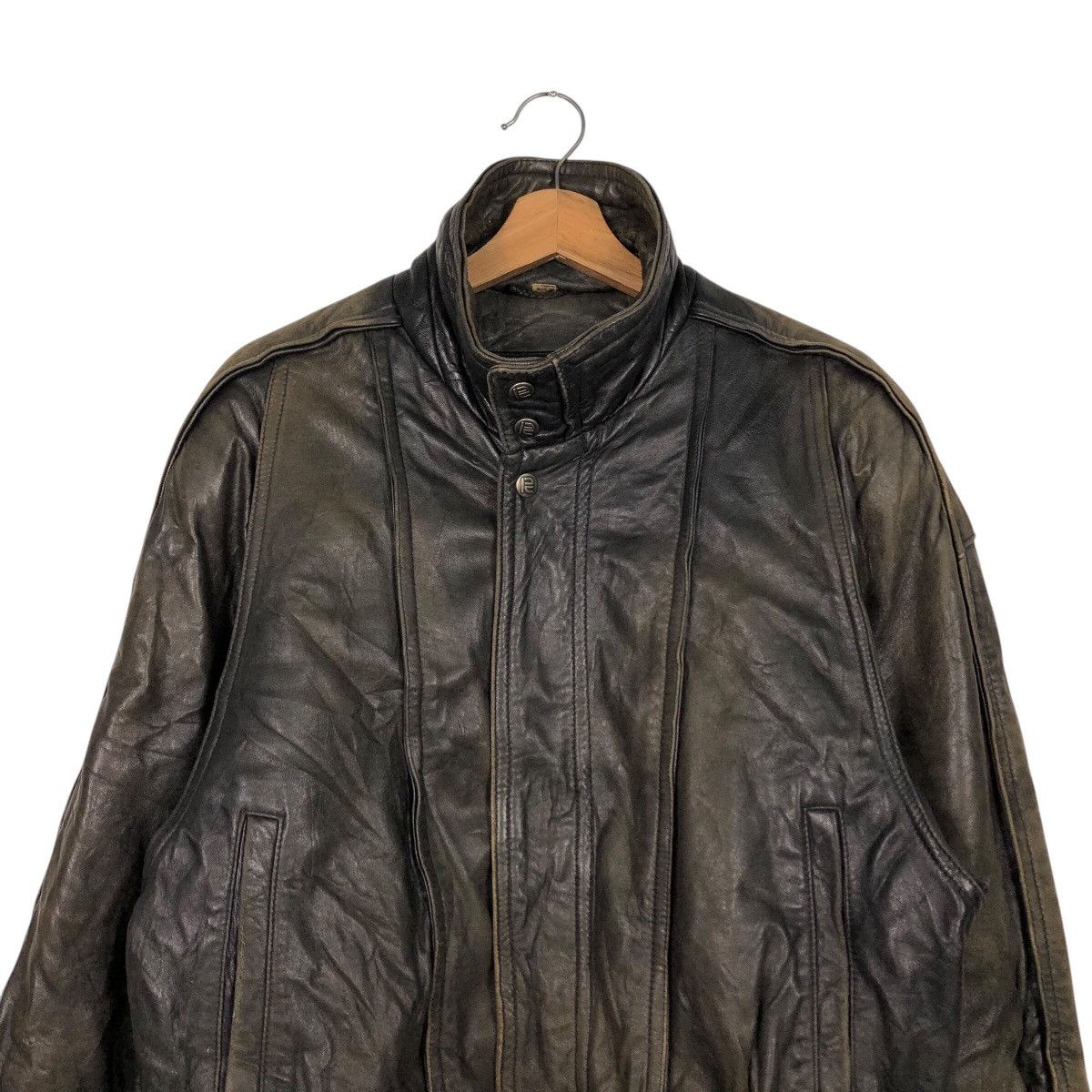 Japanese Brand Robert Comstock Vintage Black Leather Bomber Jacket Size US M / EU 48-50 / 2 - 4 Thumbnail