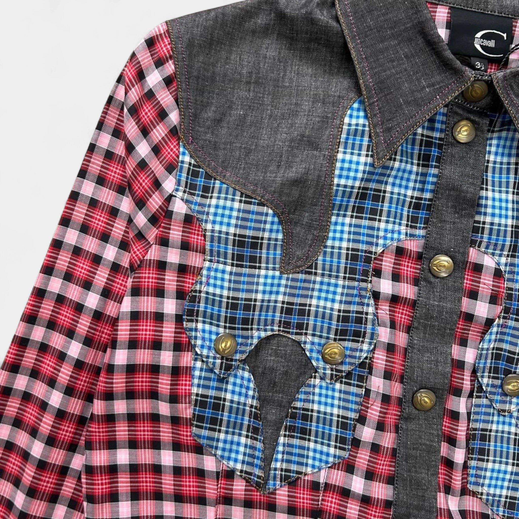 Just Cavalli Just Cavalli Western Checkered Multicolor Shirt Size US S / EU 44-46 / 1 - 3 Thumbnail