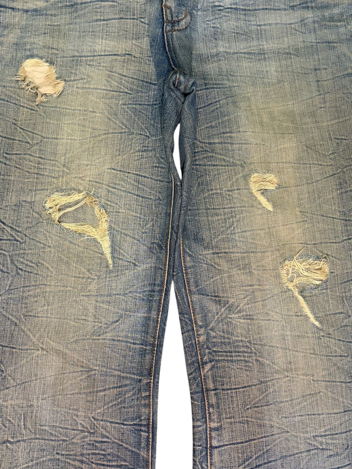 If Six Was Nine Vintage Japanese Brand Rusty Wash Distress Flare Jeans Size 35" - 3 Thumbnail