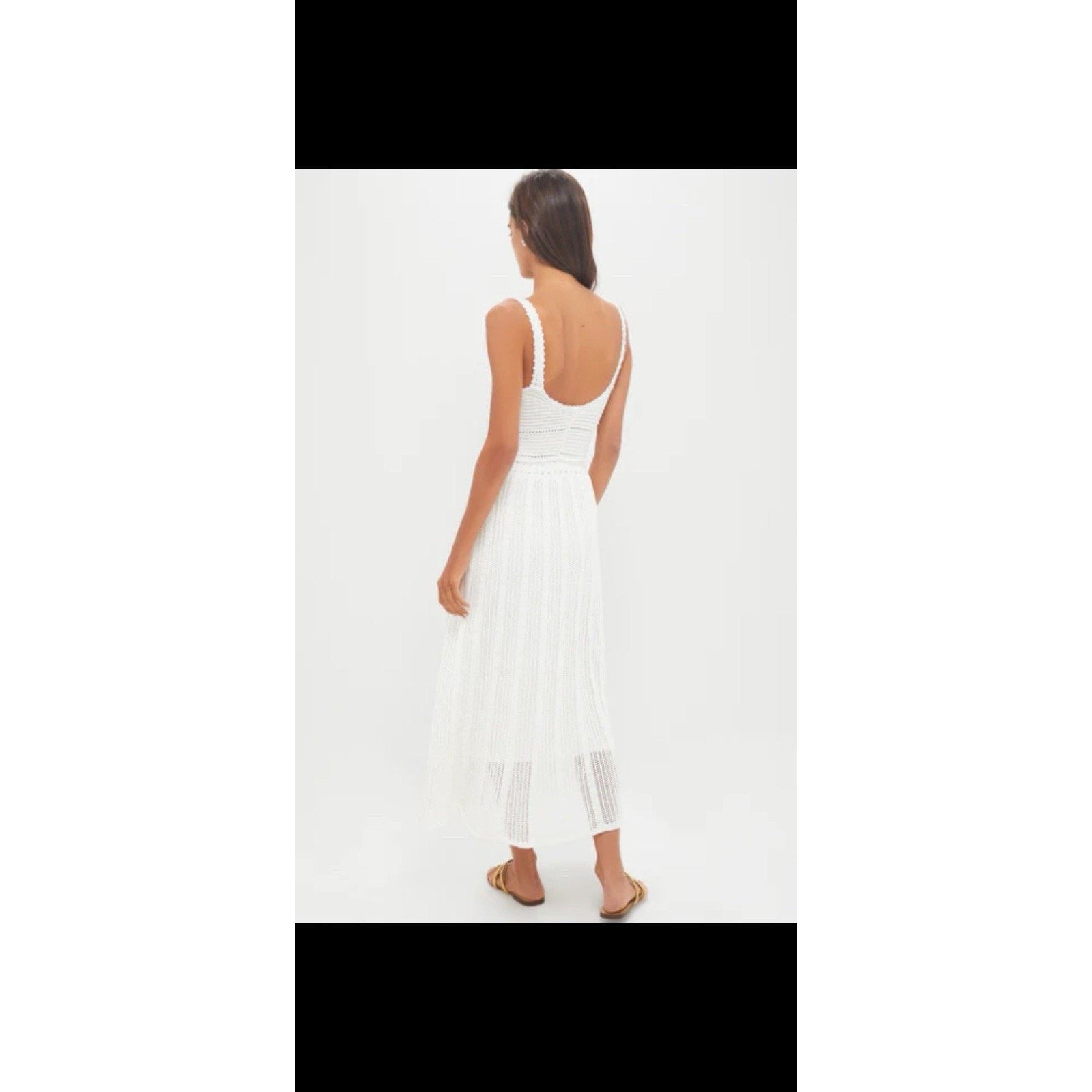NWT MOON RIVER Ivory Knit Midi Dress White L