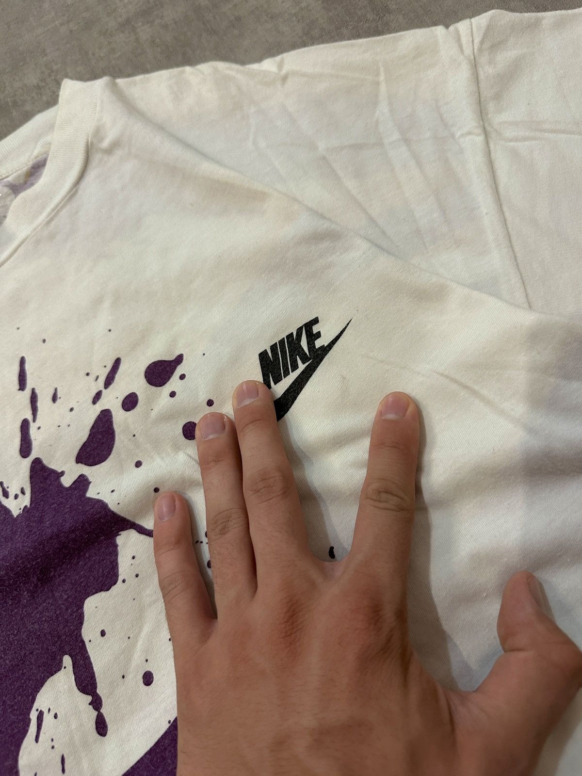 Nike × Vintage 90s Nike Vintage Print Agassi Challenge Court style T-shirt Size US L / EU 52-54 / 3 - 5 Thumbnail