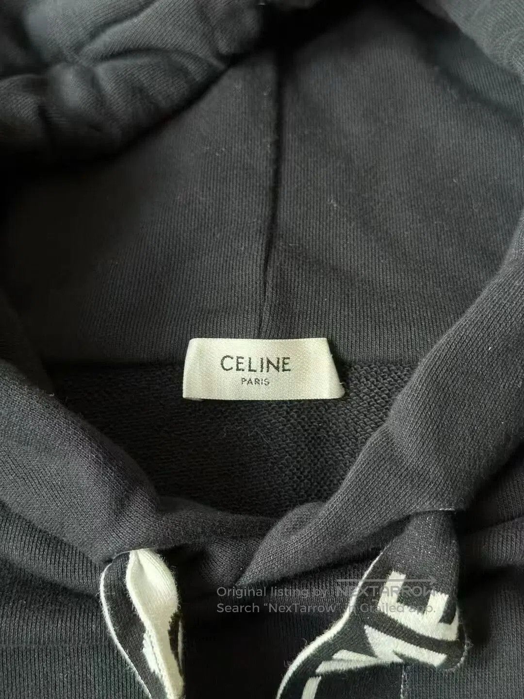 Celine Celine Black Drawstring Letter Hoodie. Size US L / EU 52-54 / 3 - 2 Thumbnail