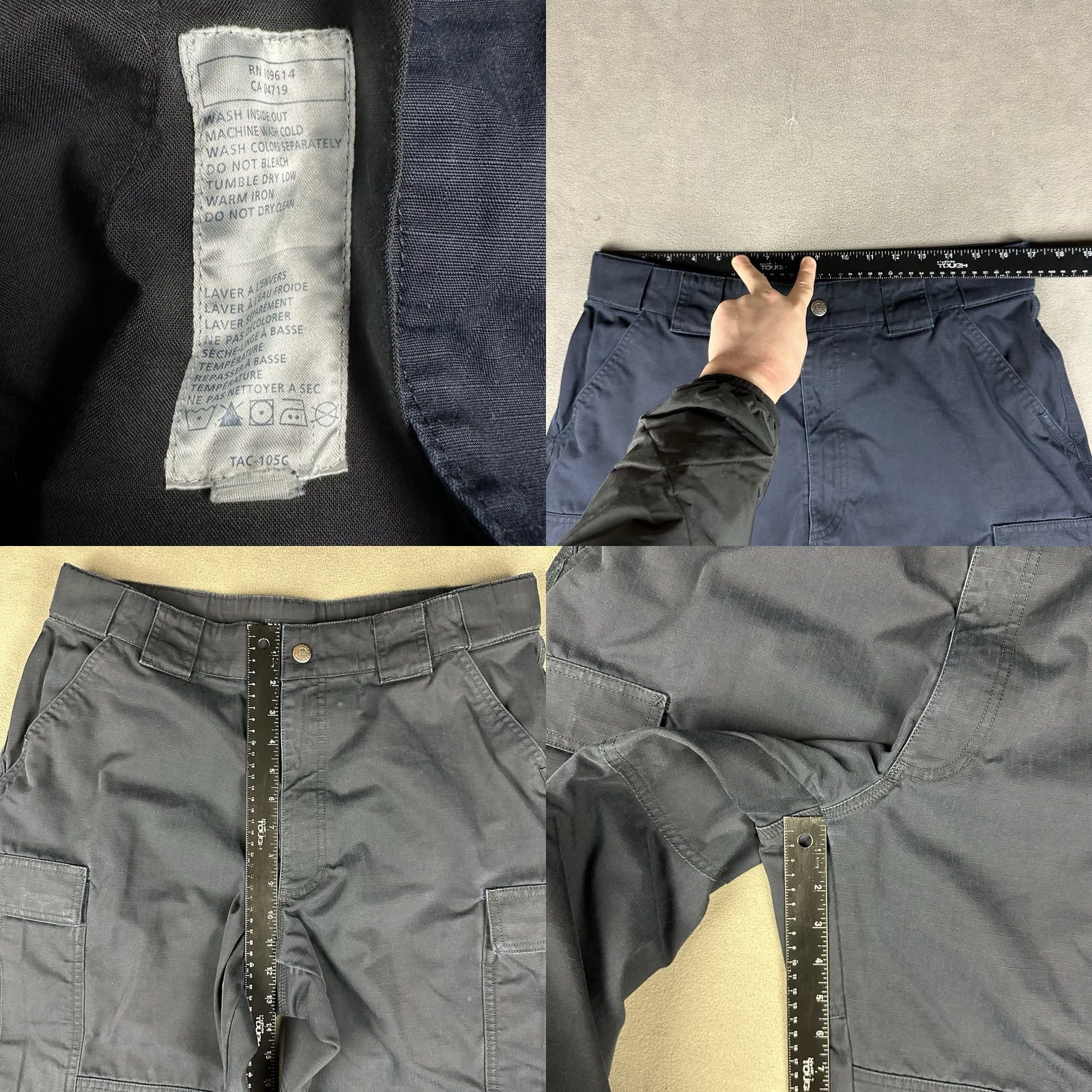 Vintage 5.11 Tactical Pants Men Large Short Blue Ripstop Cargo Pockets USA GUC Size US 33 - 8 Thumbnail