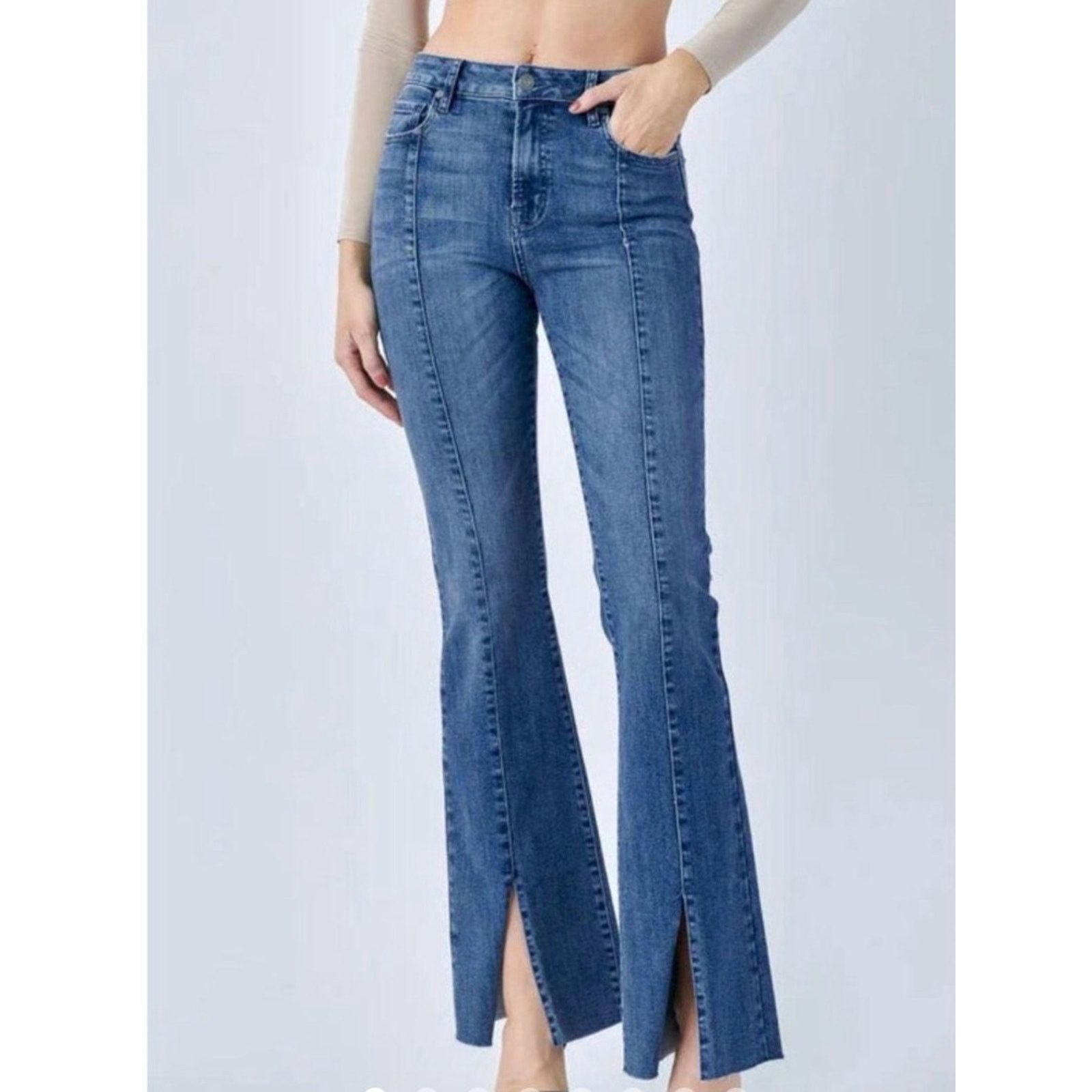 7 For All Mankind 7 For All Mankind LUXE Vintage Front SPLIT DENIM JEANS 27 Size 27" / US 4 / IT 40 - 1 Thumbnail