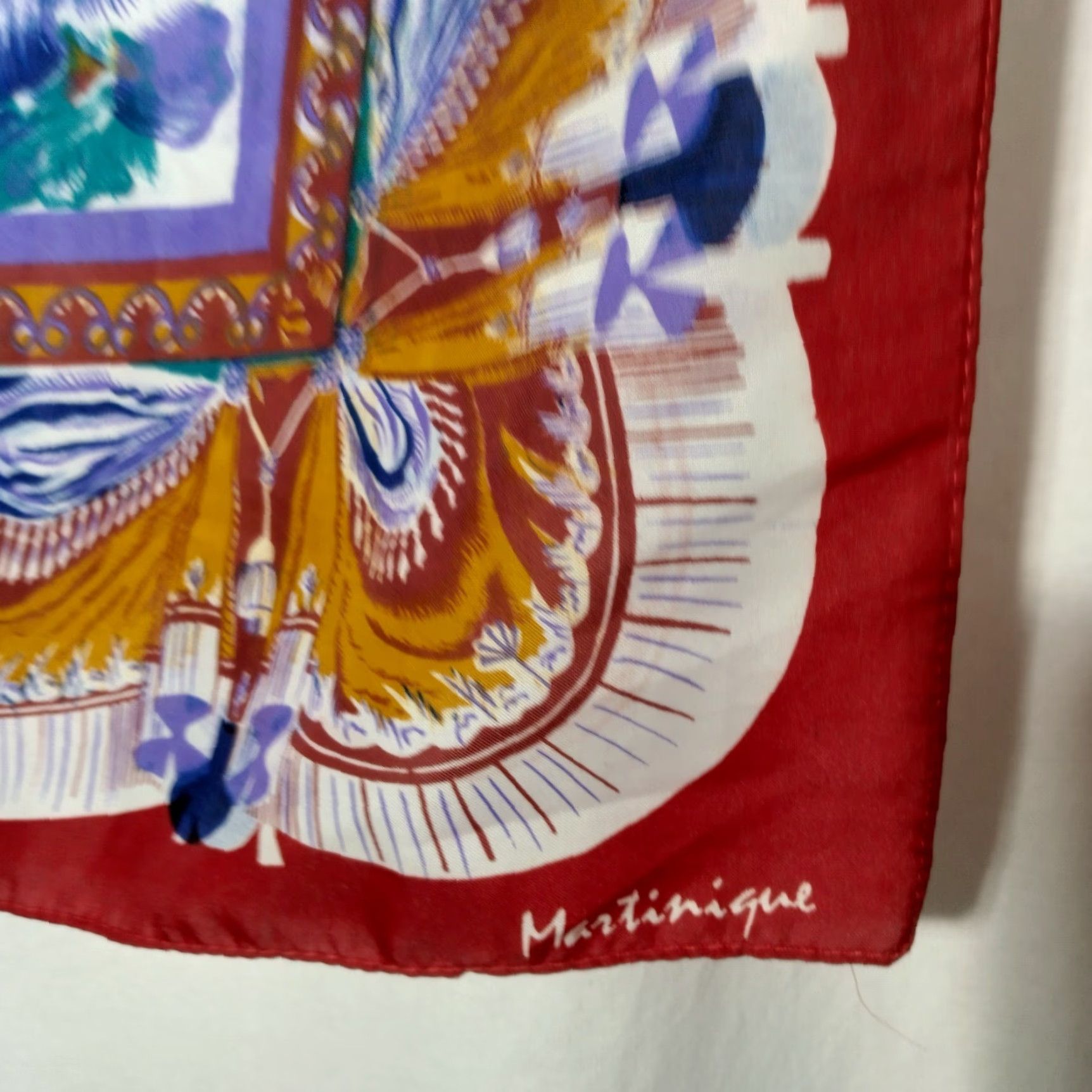 Altea Martinique Scarf Floral Tapestry Boho Bandana 29.5" x 30.5" Maroon Teal Purple Multicolor Polyester Polyester Rectangle Scarf Size ONE SIZE - 3 Thumbnail