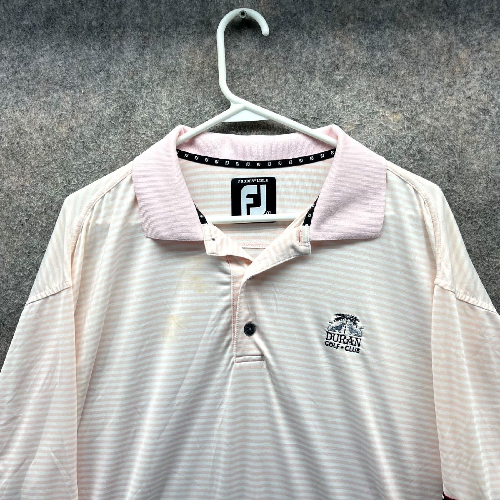 Footjoy Footjoy Polo Shirt Mens Large Pink Striped Embroidered Golf Club Duran Titleist Vintage Size US L / EU 52-54 / 3 - 6 Thumbnail