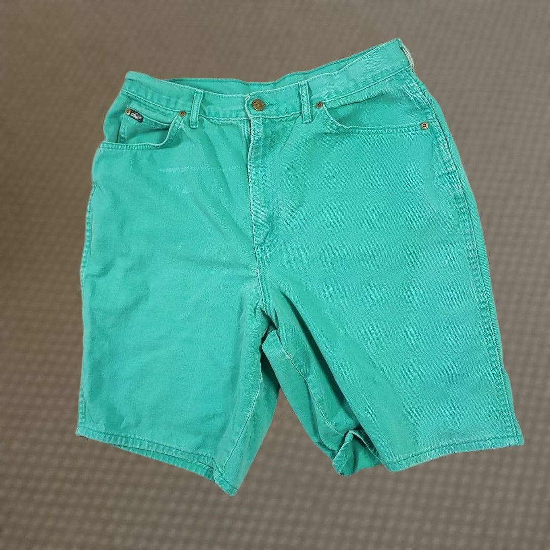 Vintage VINTAGE CHIC Green Denim Mom Shorts Womens 18 High-Waist USA Grunge Size 40" / US 18 - 1 Thumbnail