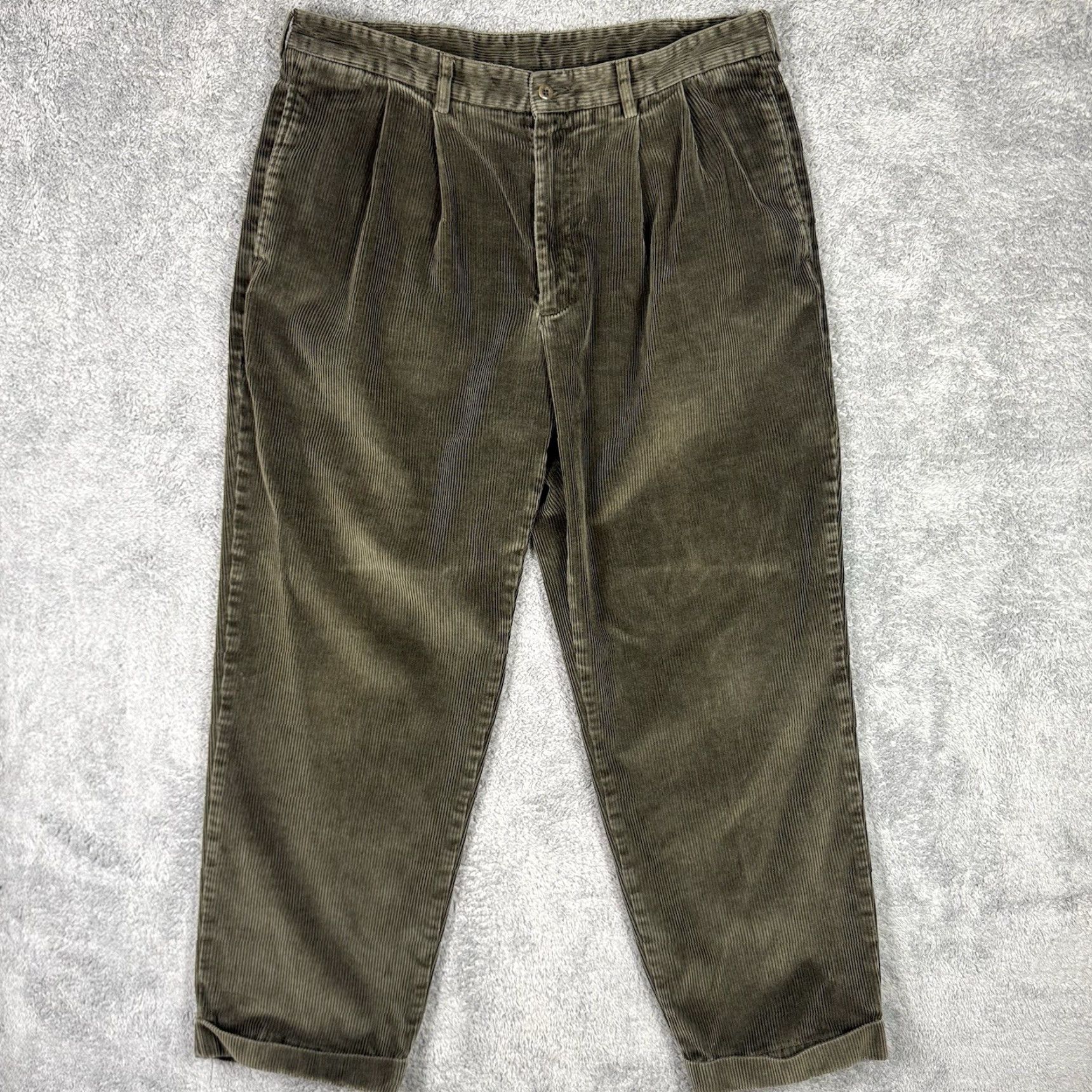 Brooks Brothers Brooks Brothers Pants Mens 38x30 Corduroy Straight Leg Casual Olive Cuffed Chino Size US 38 / EU 54 - 2 Thumbnail