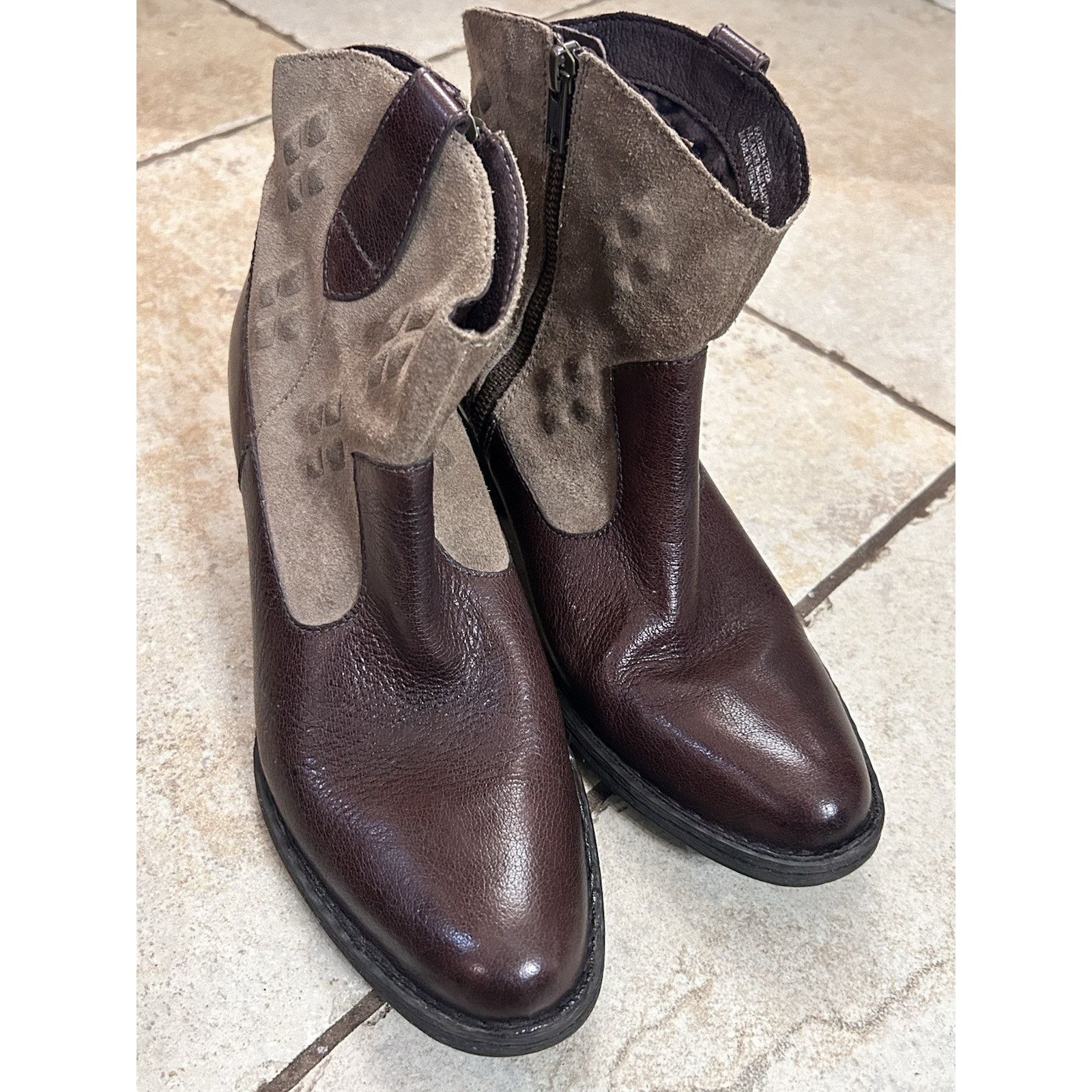 Born Born Leather Heeled Ankle Boots Women’s Size 9.5 Brown Size US 9.5 / IT 39.5 - 1 Thumbnail