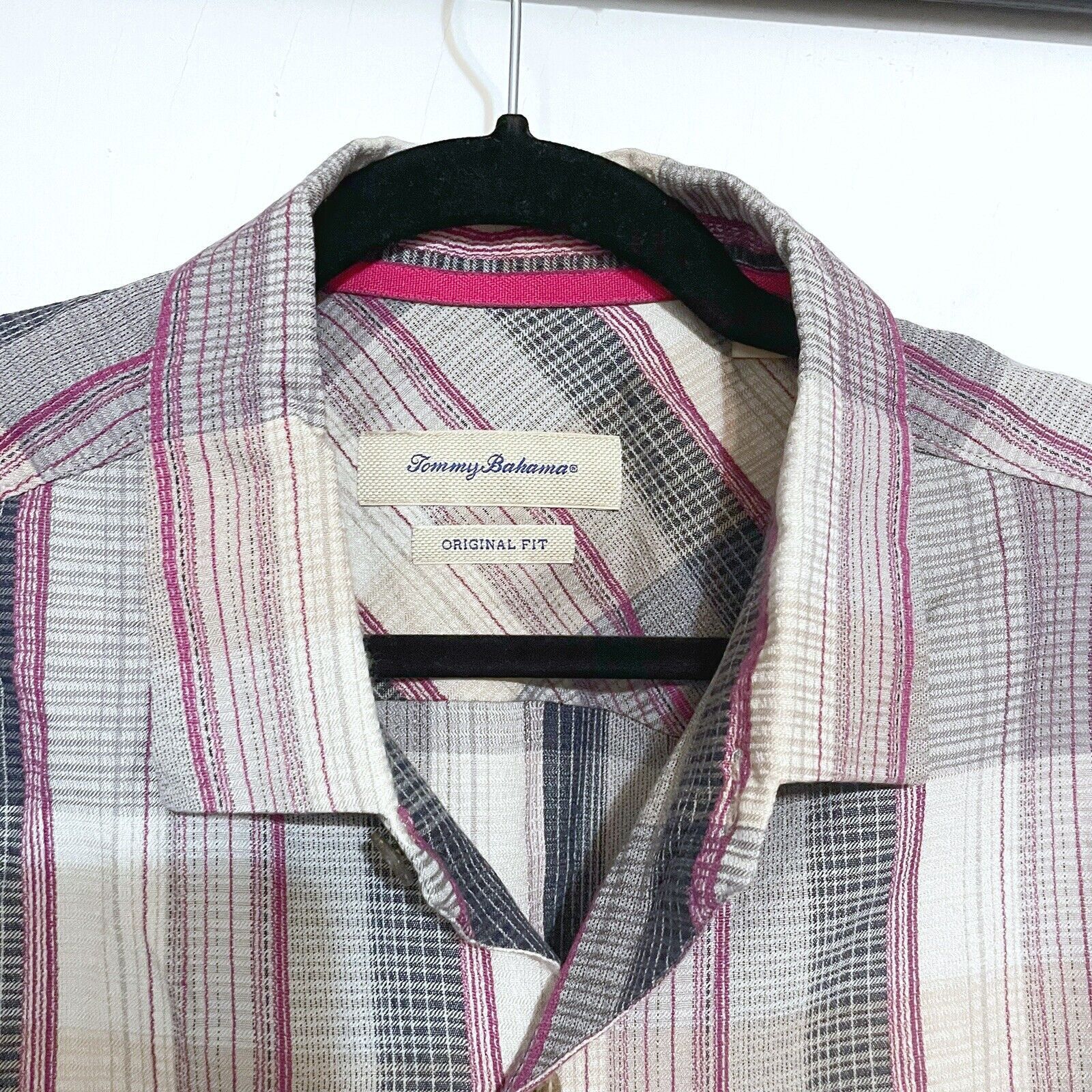 Tommy Bahama Tommy Bahama Shirt Silk Pink/Grey Plaid Button Down Large Size US L / EU 52-54 / 3 - 2 Thumbnail