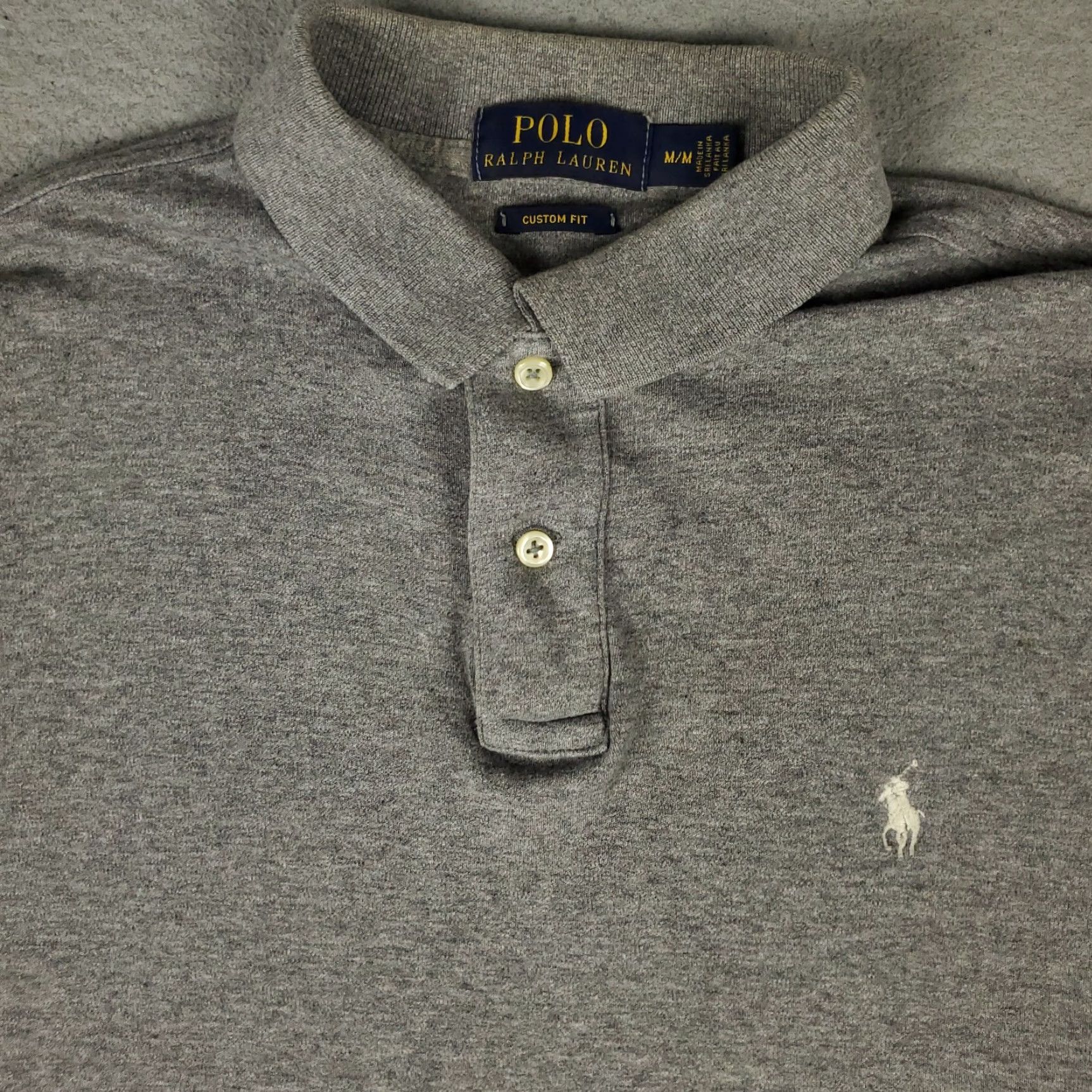 Ralph Lauren Ralph Lauren Polo Shirt Mens Medium Gray Custom Fit Pony Short Sleeve Shirt Polo Mens Gray Polo Shirt Regular Fit Button Collar Ladies? No. Size US M / EU 48-50 / 2 - 2 Thumbnail