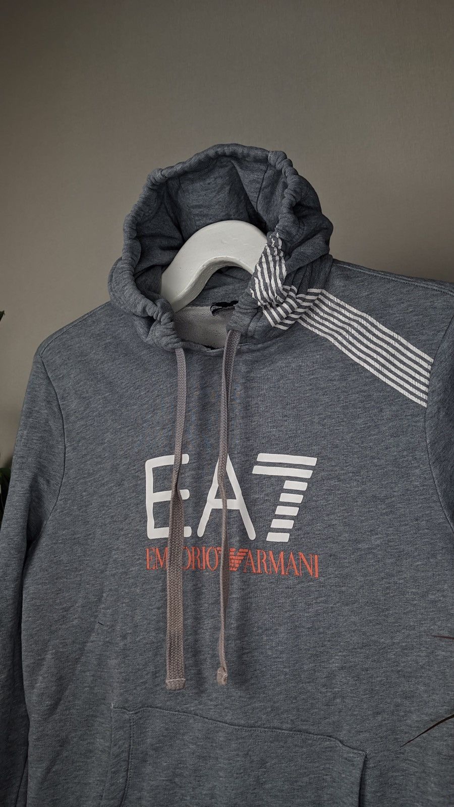 Armani Streetwear Vintage Emporio Armani EA7 Big Logo Y2K vintage faded hoodie Grailed