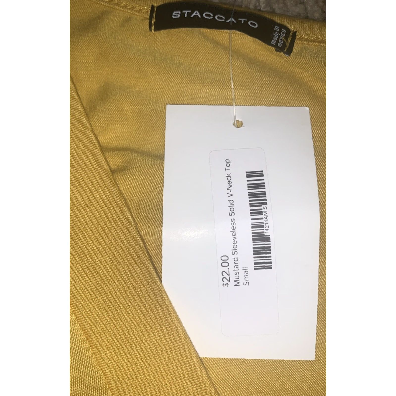Vintage STACCATO Tank Woman S V-Neck Mustard Yellow 393 NWT Tank Top Size S / US 4 / IT 40 - 5 Thumbnail