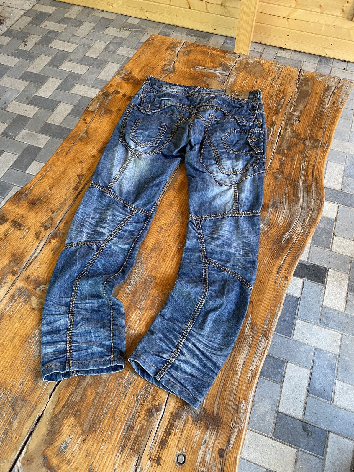if six was nine Denim pants multi pocket japanese style
