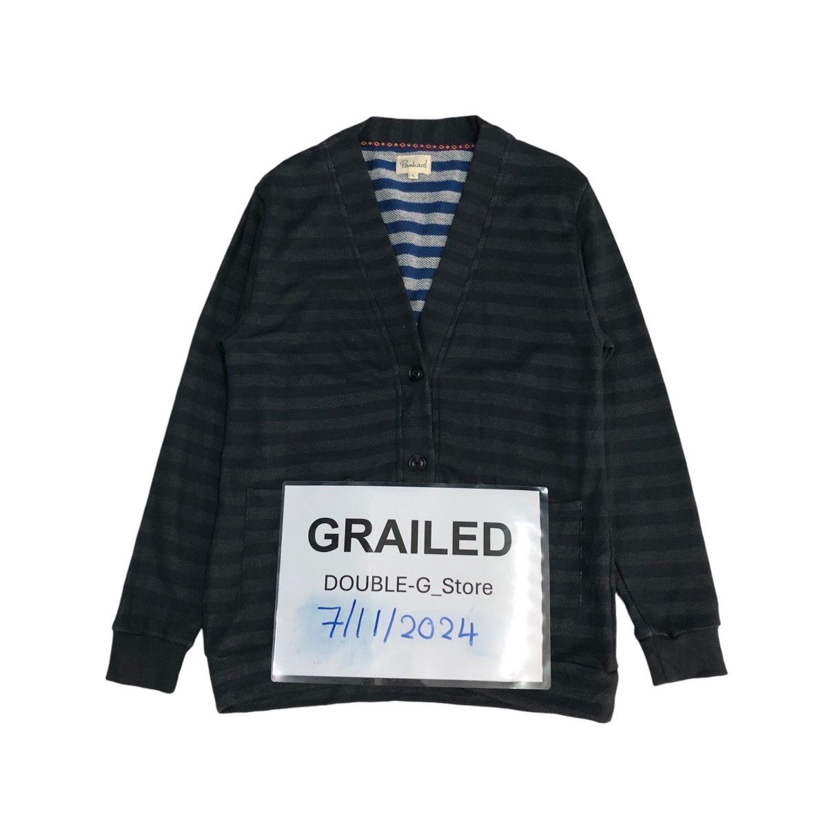 Japanese Brand 📌Vintage Cardigan Jacket Panhard Striped Blanket Size US L / EU 52-54 / 3 - 1 Thumbnail