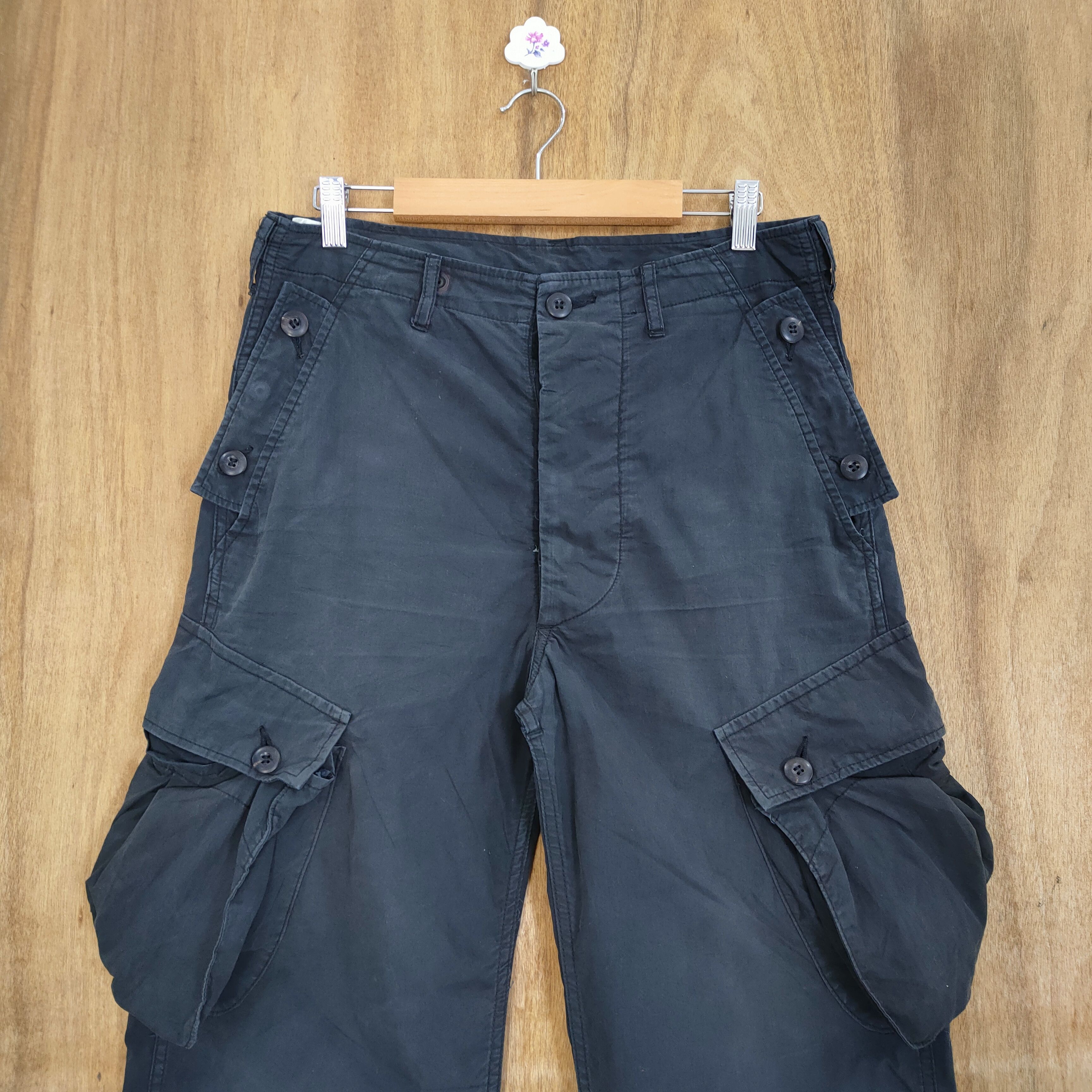 N.Hoolywood N.HOOLYWOOD BLACK CARGO PANTS Size US 31 - 2 Thumbnail