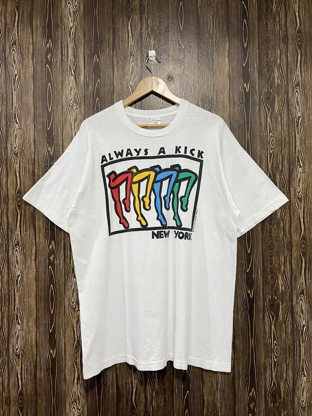 Keith Haring Vintage 90s Pop Art ‘Always A Kick’ Like Keith Haring Tshirt Size US XL / EU 56 / 4 - 1 Thumbnail